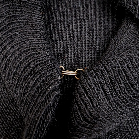 Joca Manga S Black Angora Blend Hand Made in Peru Ruffle Cardigan Tunic - Picture 8 of 13